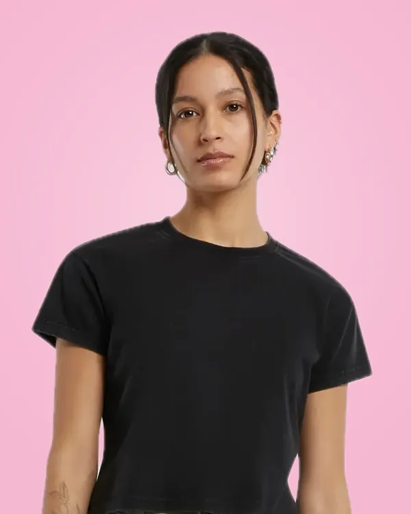 Build Your Brand Ladies Vintage Cropped Tee